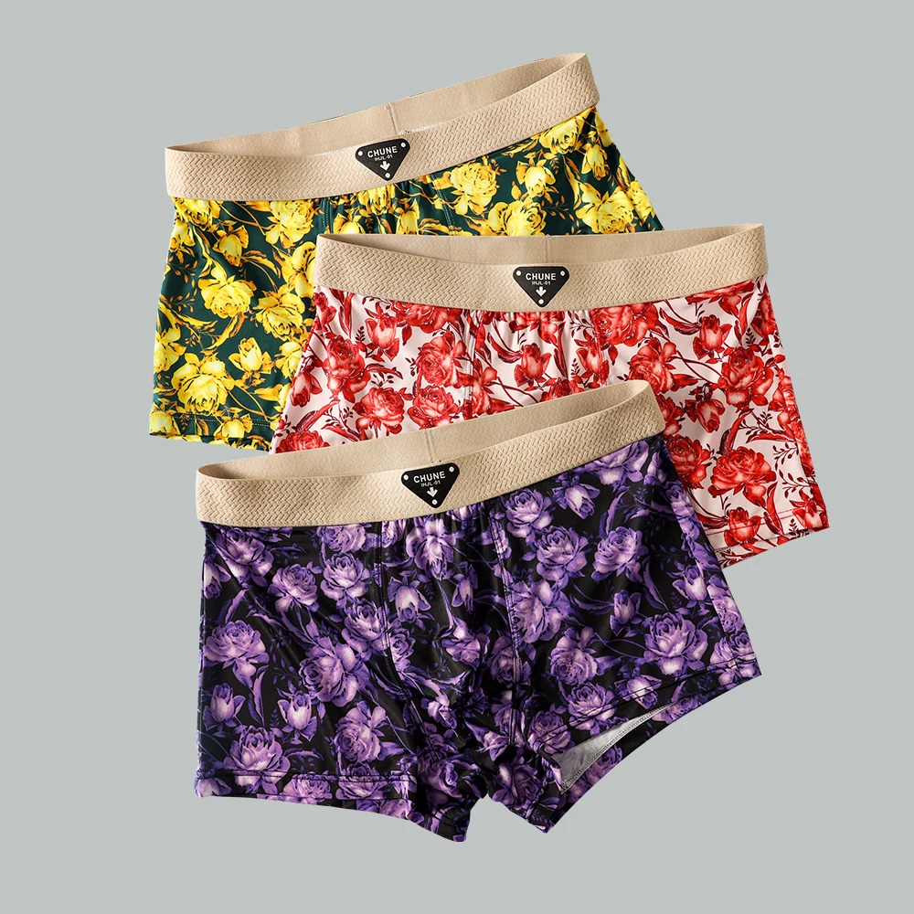 3PCS/Pack Trendy Floral Print Knit Ice Silk Boxers Man Breathable Comfortable Mesh Crotch Men's Panties High Elastic Underwear
3PCS/Pack Trendy Floral Print Knit Ice Silk Boxers Man Breathable Comfortable Mesh Crotch Men's Panties High Elastic Underwear