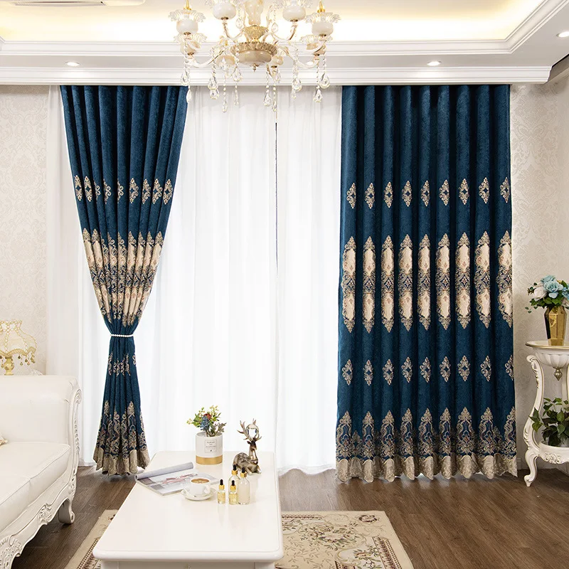 Curtains for Living Room Bedroom European-style High-end Embroidery Thickened Chenille Blackout Customized Products
Curtains for Living Room Bedroom European-style High-end Embroidery Thickened Chenille Blackout Customized Products