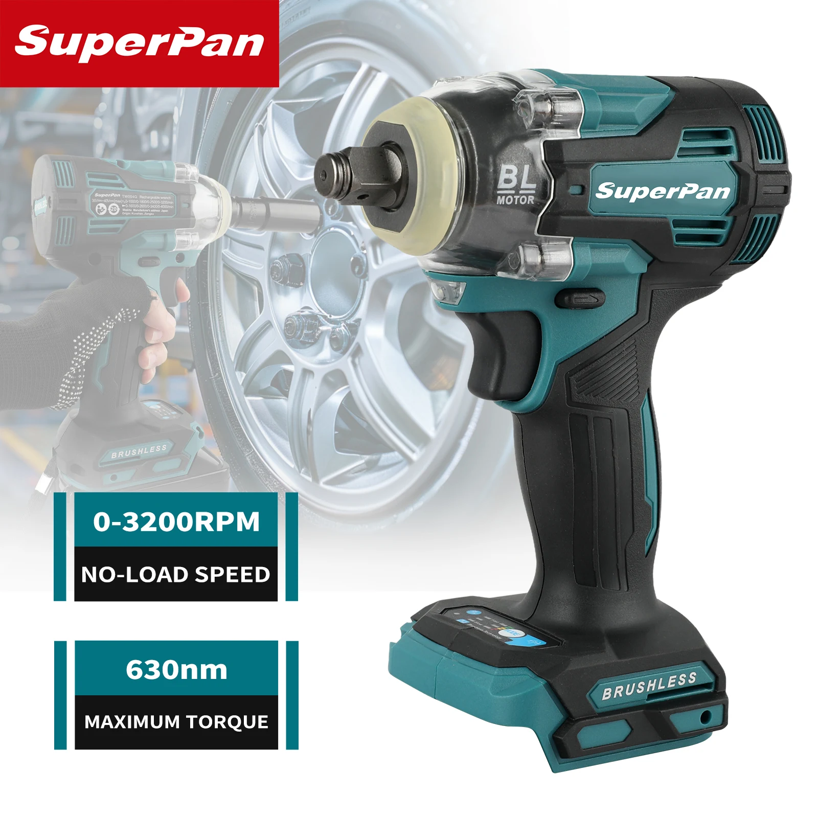 Ударный гайковерт Superpan TW004G с бесщеточным двигателем, высоким крутящим моментом, электрический, для авторемонта и обслуживания автомобилей
Ударный гайковерт Superpan TW004G с бесщеточным двигателем, высоким крутящим моментом, электрический, для авторемонта и обслуживания автомобилей