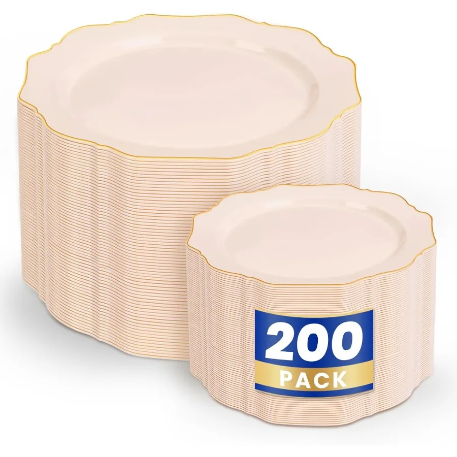 200PCS Pink Plastic Plates Pink and Gold Plastic Plates Include 100 Dinner Plate and 100 Cake Plate for Baby Shower Wedding Bri
200PCS Pink Plastic Plates Pink and Gold Plastic Plates Include 100 Dinner Plate and 100 Cake Plate for Baby Shower Wedding Bri
