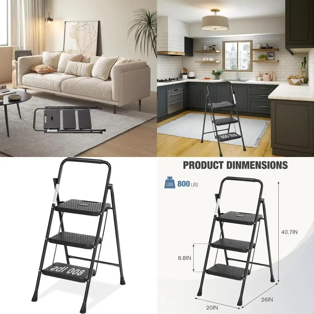 Трехступенчатая складная лестница, легкий портативный ступеньковый стеллаж, выдерживающий нагрузку до 360 кг, с широкими противоскользящими ступенями, подходит для взрослых.
Трехступенчатая складная лестница, легкий портативный ступеньковый стеллаж, выдерживающий нагрузку до 360 кг, с широкими противоскользящими ступенями, подходит для взрослых.