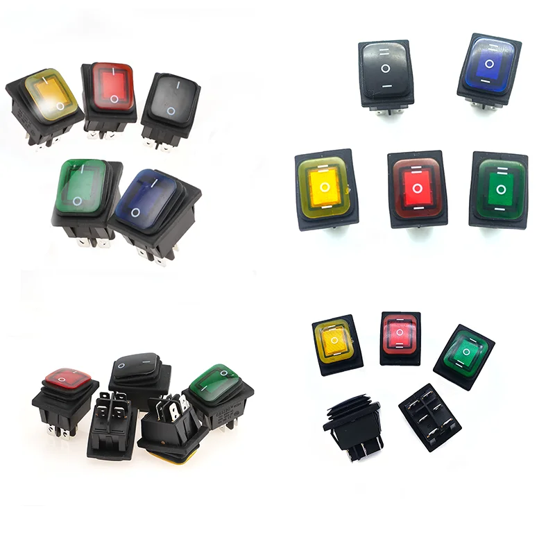 1PCS KCD4 Waterproof Rocker Switch ON OFF ON 4 Pins / 6 Pins Electrical equipment With Light Power Switch 16A 250VAC/ 20A 125VAC
1PCS KCD4 Waterproof Rocker Switch ON OFF ON 4 Pins / 6 Pins Electrical equipment With Light Power Switch 16A 250VAC/ 20A 125VAC