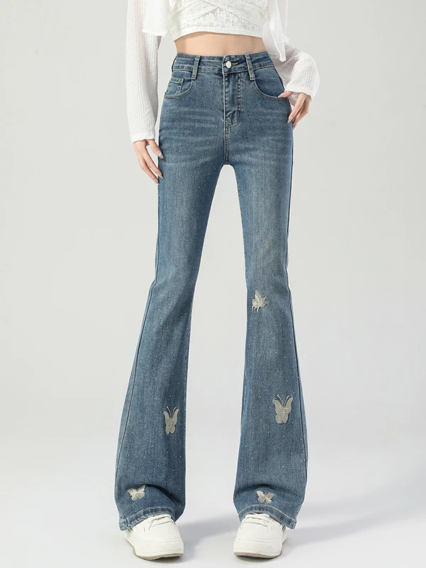 Elegant American Style Embroidery Rhinestone High Waist Slimming Micro Flared Jeans Women's New 2026 Small Size
Elegant American Style Embroidery Rhinestone High Waist Slimming Micro Flared Jeans Women's New 2026 Small Size