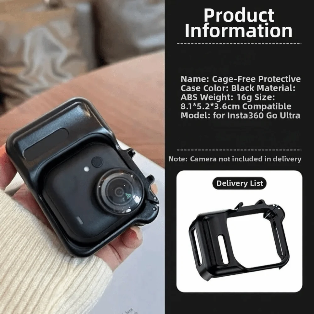 Protective Protective Frame Cage Durable Thumb Camera Protective Cover Lightweight Camera Accessories for Insta360 GO Ultra
Protective Protective Frame Cage Durable Thumb Camera Protective Cover Lightweight Camera Accessories for Insta360 GO Ultra