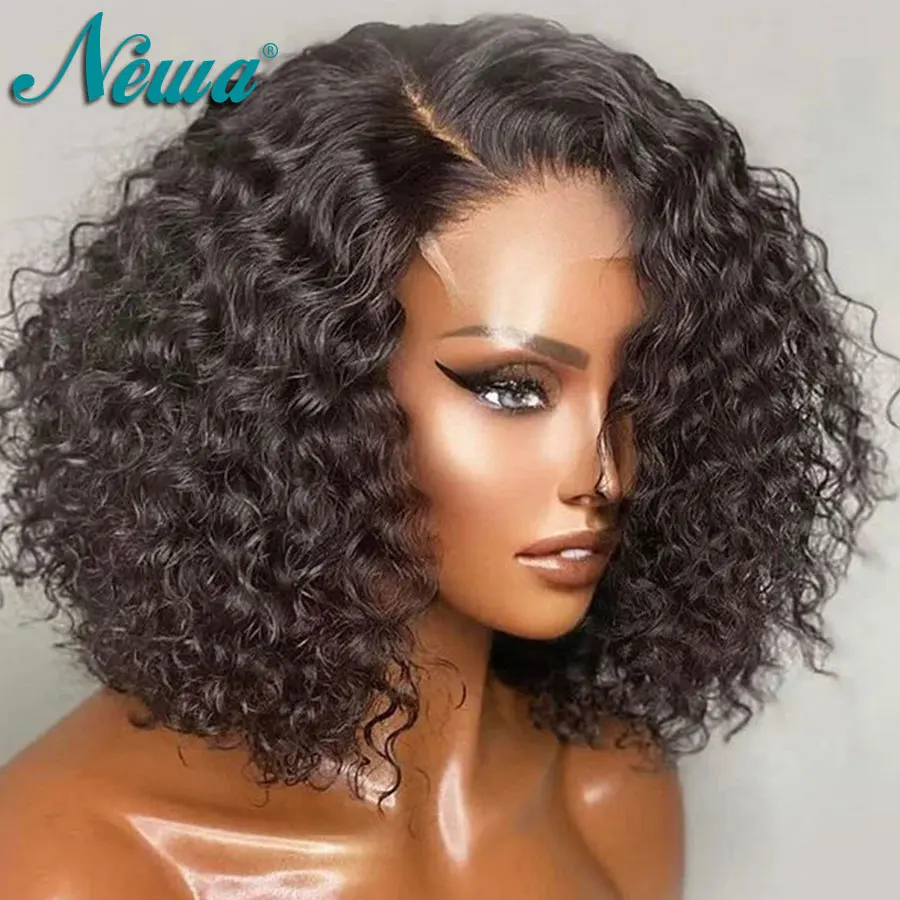 Newa Hair Short Curly Bob Wigs 13x6 Lace Front Wig Brazilian Human Hair Wig Pre Plucked Bleached Knots Natural Black 13x6 Wigs
Newa Hair Short Curly Bob Wigs 13x6 Lace Front Wig Brazilian Human Hair Wig Pre Plucked Bleached Knots Natural Black 13x6 Wigs