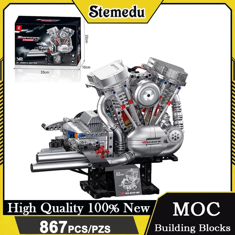 Конструктор XZ0014: Классический мотоцикл V2 с плоским двигателем, 867 деталей, со светом и эффектом распыления, MOC DIY, для взрослых
Конструктор XZ0014: Классический мотоцикл V2 с плоским двигателем, 867 деталей, со светом и эффектом распыления, MOC DIY, для взрослых