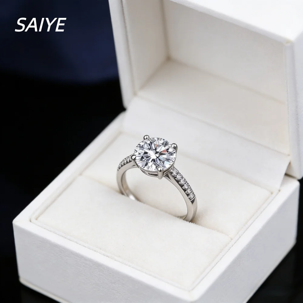 Classic 4 Prong Round Cut Moissanite Diamond Ring 925 Sterling Silver Solitaire Engagement Wedding Band for Women
Classic 4 Prong Round Cut Moissanite Diamond Ring 925 Sterling Silver Solitaire Engagement Wedding Band for Women