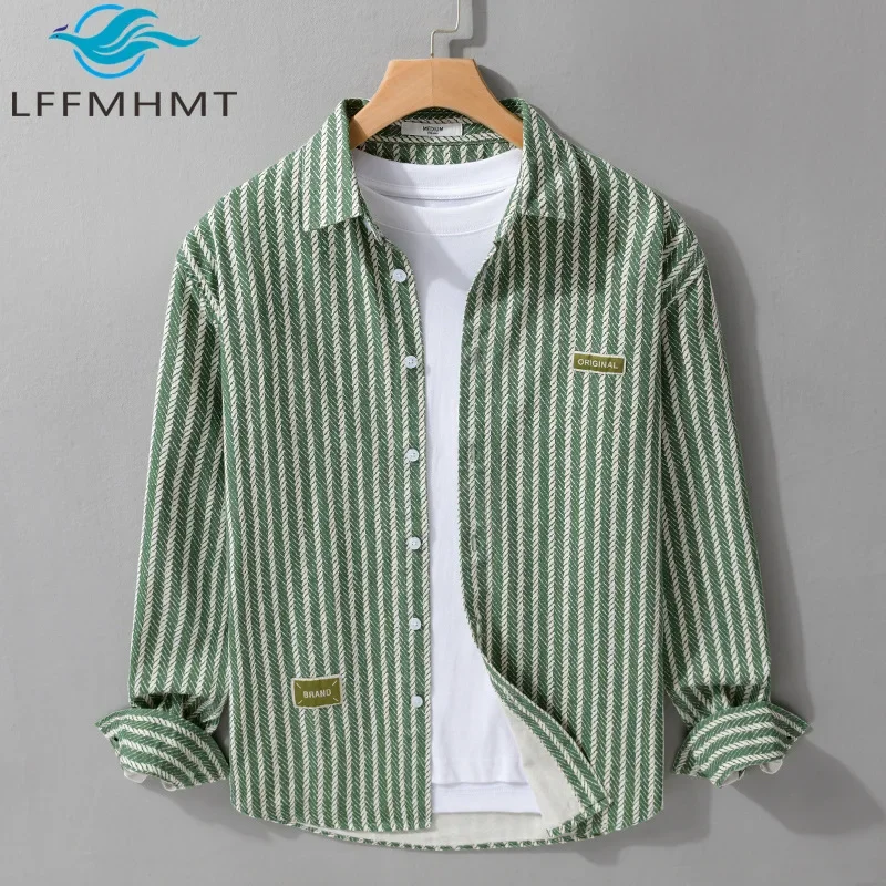 3106 100% Cotton Spring Fall Men's Striped Simple Long Sleeved Tops Trendy Design Casual Versatile Men's Camisas Shirts for Men
3106 100% Cotton Spring Fall Men's Striped Simple Long Sleeved Tops Trendy Design Casual Versatile Men's Camisas Shirts for Men