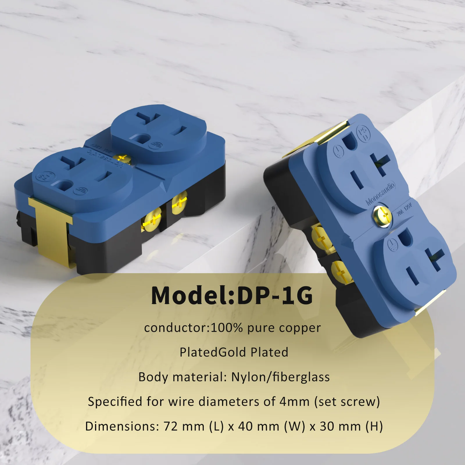 Monosaudio Dual Mains AC Power Connector 100% Pure Red Copper High Grade US Power Socket Receptacle Electric Outlet Hifi Audio
Monosaudio Dual Mains AC Power Connector 100% Pure Red Copper High Grade US Power Socket Receptacle Electric Outlet Hifi Audio
