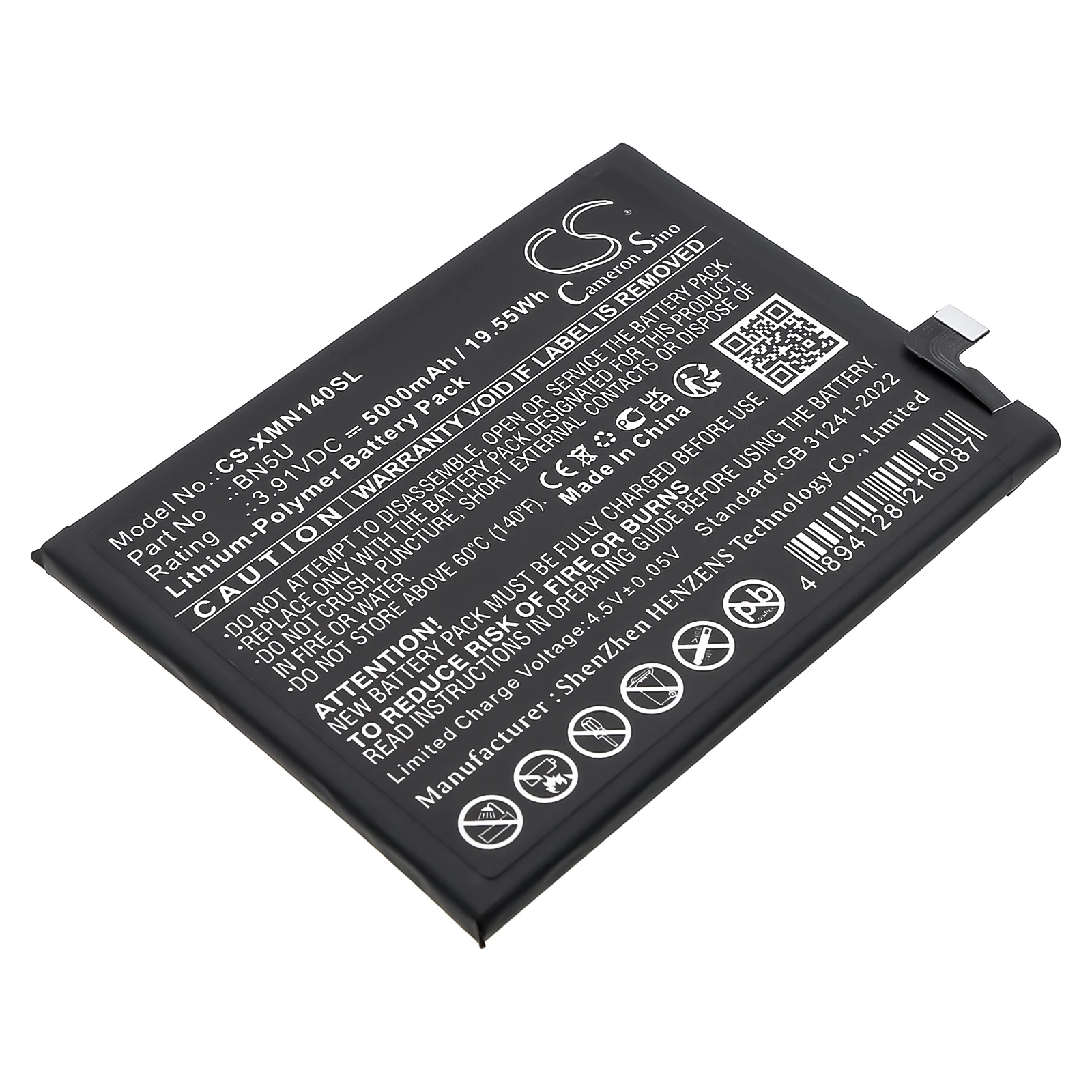 Cameron Sino 3.91V 5000mAh Mobile, SmartPhone Battery BN5U for Xiaomi Redmi Note 14 5G, POCO M7 Pro 5G, 24094RAD4C +TOOLS KIT
Cameron Sino 3.91V 5000mAh Mobile, SmartPhone Battery BN5U for Xiaomi Redmi Note 14 5G, POCO M7 Pro 5G, 24094RAD4C +TOOLS KIT