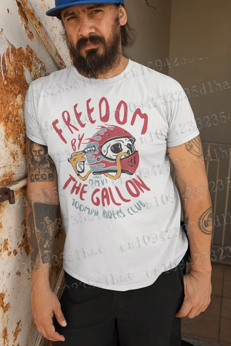 Мужская футболка с принтом Freedom by the Gallon, мотоциклетный топ, повседневная хлопковая дышащая футболка с короткими рукавами в стиле хип-хоп, уличная мужская одежда
Мужская футболка с принтом Freedom by the Gallon, мотоциклетный топ, повседневная хлопковая дышащая футболка с короткими рукавами в стиле хип-хоп, уличная мужская одежда