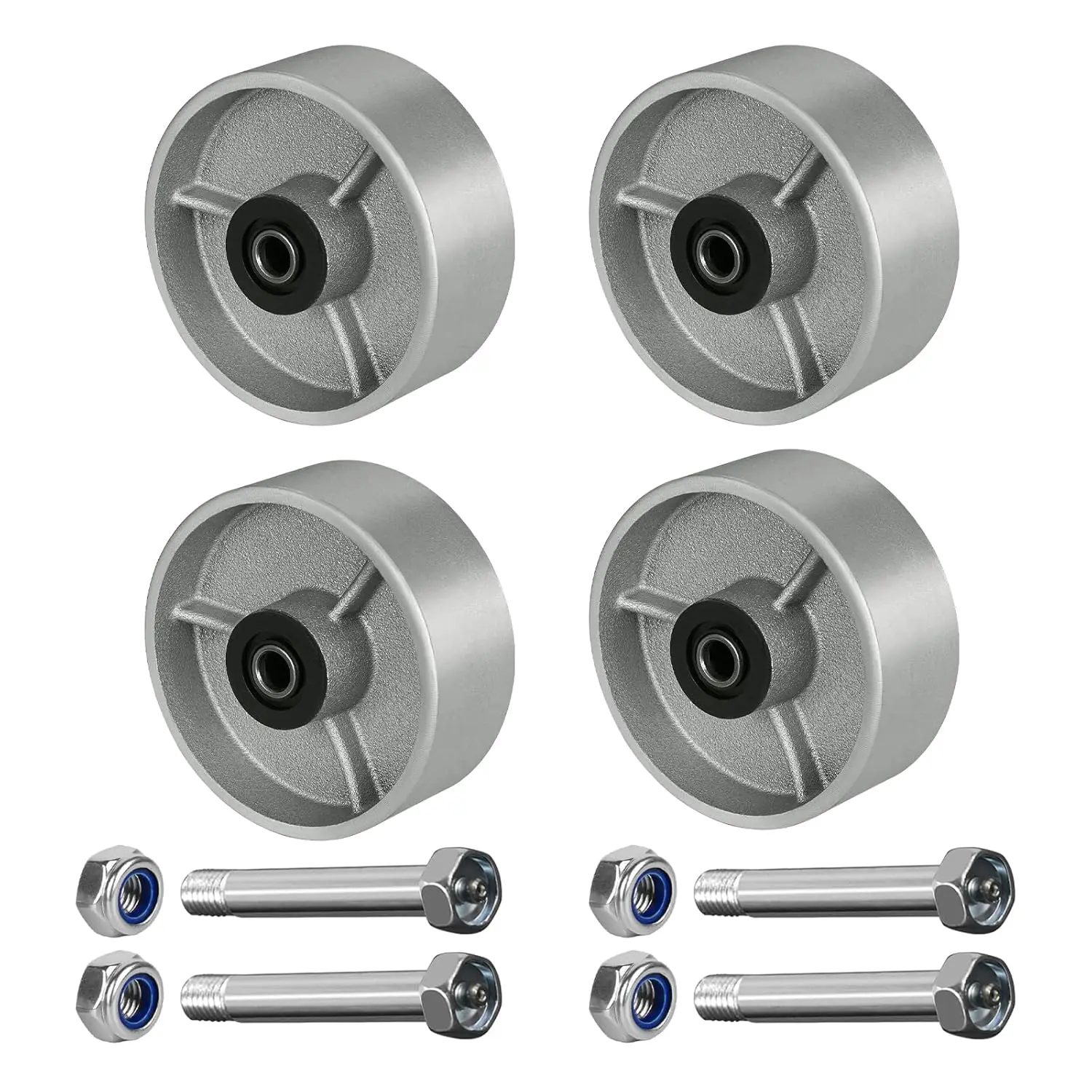 Heavy Duty Industrial Casters Set of 4, 4000 lbs Capacity with Roller Bearing, 1/2" Bore for Platform Trucks
Heavy Duty Industrial Casters Set of 4, 4000 lbs Capacity with Roller Bearing, 1/2" Bore for Platform Trucks