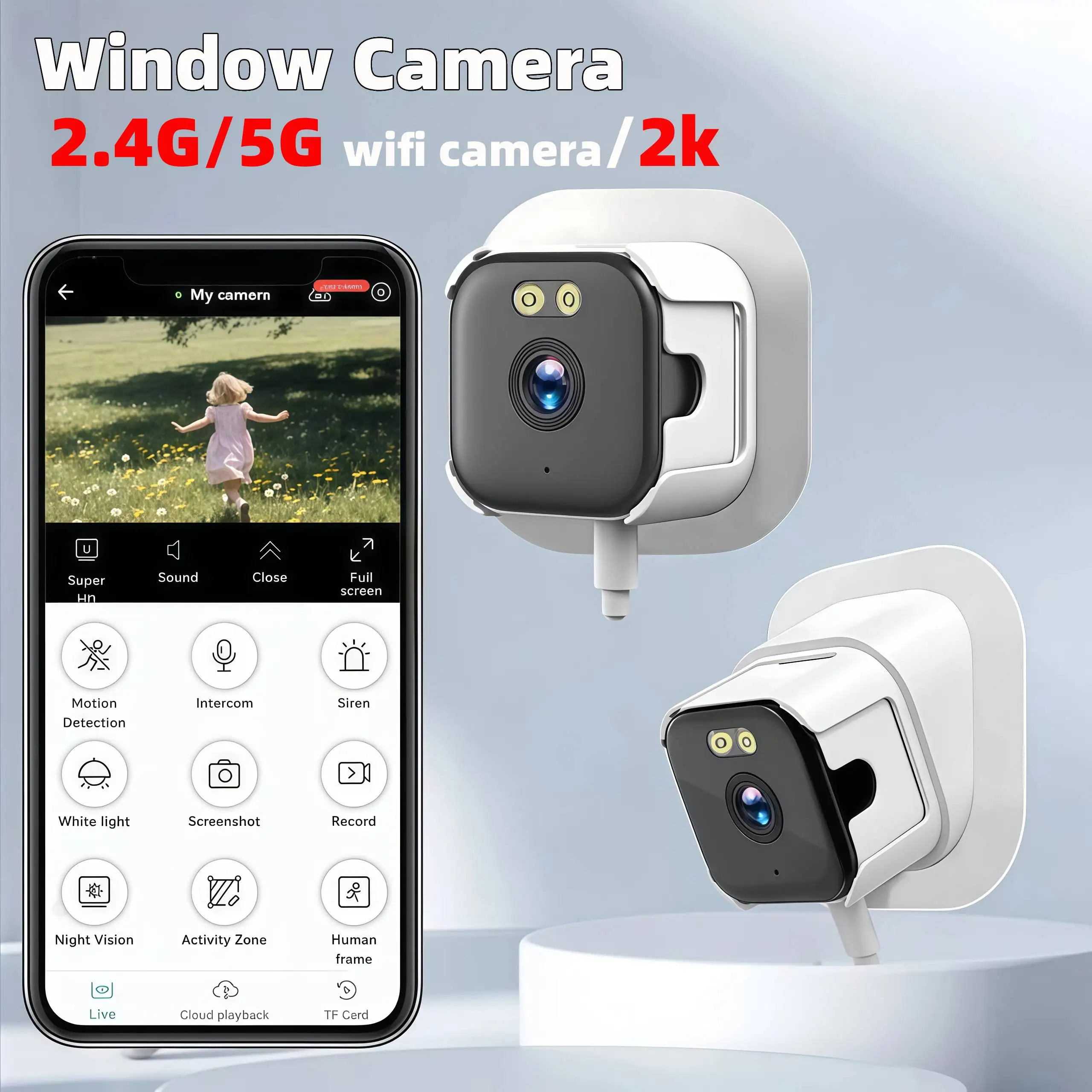 2K Window Camera with AI Human Detection Full Color Night Vision, 24/7 Recording, 2.4G/5G WiFi, Two-Way Audio Works with Alexa
2K Window Camera with AI Human Detection Full Color Night Vision, 24/7 Recording, 2.4G/5G WiFi, Two-Way Audio Works with Alexa