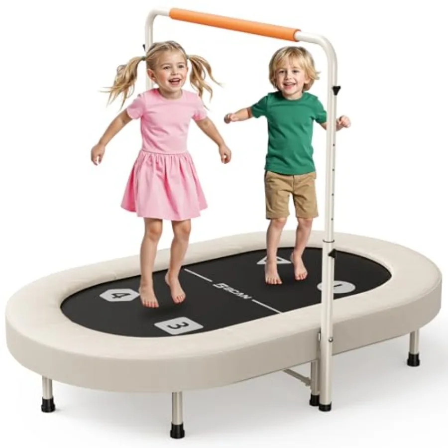 56IN 2-Person Trampoline Safe-Elastic Band Foldable Frame Trampoline for 1-8 ASTM Certified Toddler Tampoline with Adjustable S
56IN 2-Person Trampoline Safe-Elastic Band Foldable Frame Trampoline for 1-8 ASTM Certified Toddler Tampoline with Adjustable S