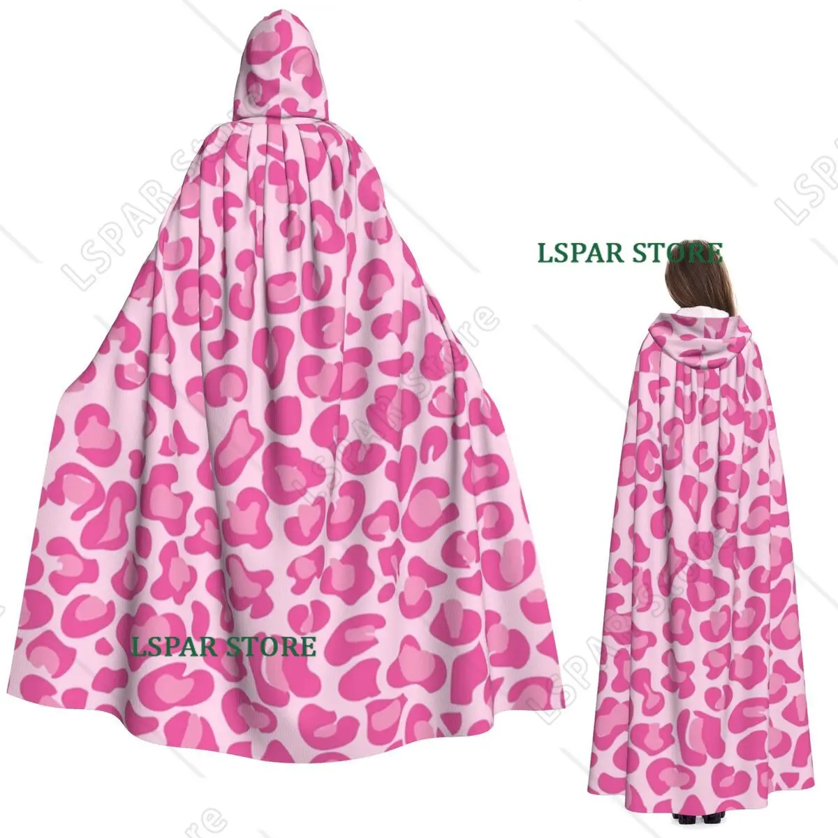 Pink Leopard Print Long Hooded Cloak Witch Medieval Costume Cosplay Cape HalloweenCoat Adult Unisex
Pink Leopard Print Long Hooded Cloak Witch Medieval Costume Cosplay Cape HalloweenCoat Adult Unisex
