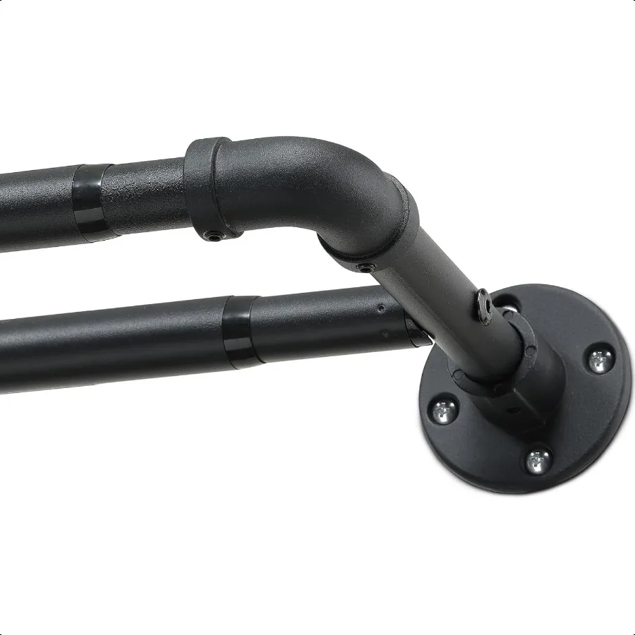 Double Curtain Rods for Windows 28 to 90 Inch Industrial 1 Inch Heavy Duty Dual Black Curtain Rods Set Adjustable Blackout Tele
Double Curtain Rods for Windows 28 to 90 Inch Industrial 1 Inch Heavy Duty Dual Black Curtain Rods Set Adjustable Blackout Tele