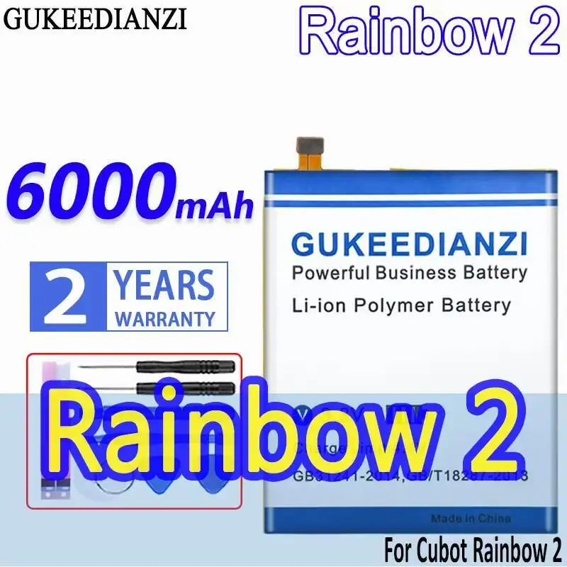 Аккумулятор мобильного телефона для Cubot Rainbow 2 Rainbow2, высокоэффективная быстрая зарядка, 6000 мАч
Аккумулятор мобильного телефона для Cubot Rainbow 2 Rainbow2, высокоэффективная быстрая зарядка, 6000 мАч