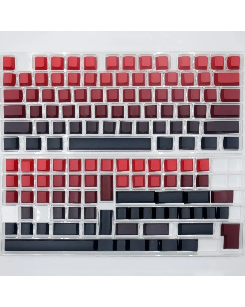 bright red and black gradient pbt dye sub keycaps full set oem profile for mechanical keyboards
bright red and black gradient pbt dye sub keycaps full set oem profile for mechanical keyboards