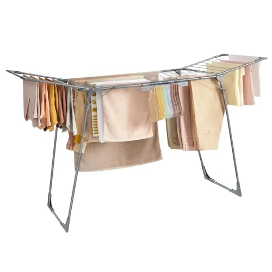 Clothes Drying Rack Foldable Gullwing Laundry Drying Rack Space-Saving 22.2 x 68.1 x 38 Inch Sock Clips Metal Structure for Clo
Clothes Drying Rack Foldable Gullwing Laundry Drying Rack Space-Saving 22.2 x 68.1 x 38 Inch Sock Clips Metal Structure for Clo