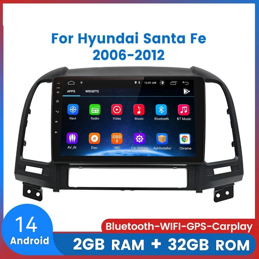 Carplay Android 14 Car Radio for Hyundai Santa Fe 2 2006-2012 multimedia player GPS Navigation Android auto 2din autoradio 6+128
Carplay Android 14 Car Radio for Hyundai Santa Fe 2 2006-2012 multimedia player GPS Navigation Android auto 2din autoradio 6+128