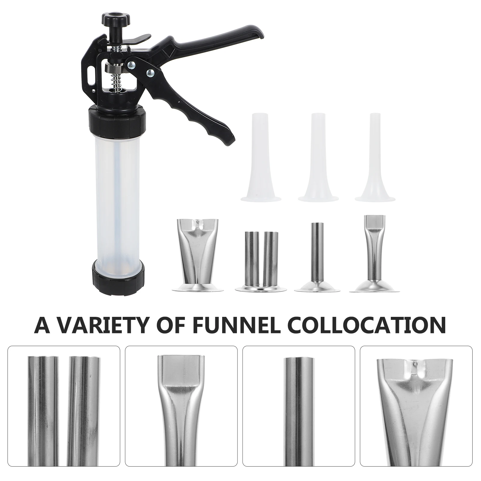 1 set Manual Sausage Maker Stainless Steel Plastic Ergonomic Home Kitchen Use Filling Pipe Stuffing Tool for Meat Processing 
1 set Manual Sausage Maker Stainless Steel Plastic Ergonomic Home Kitchen Use Filling Pipe Stuffing Tool for Meat Processing