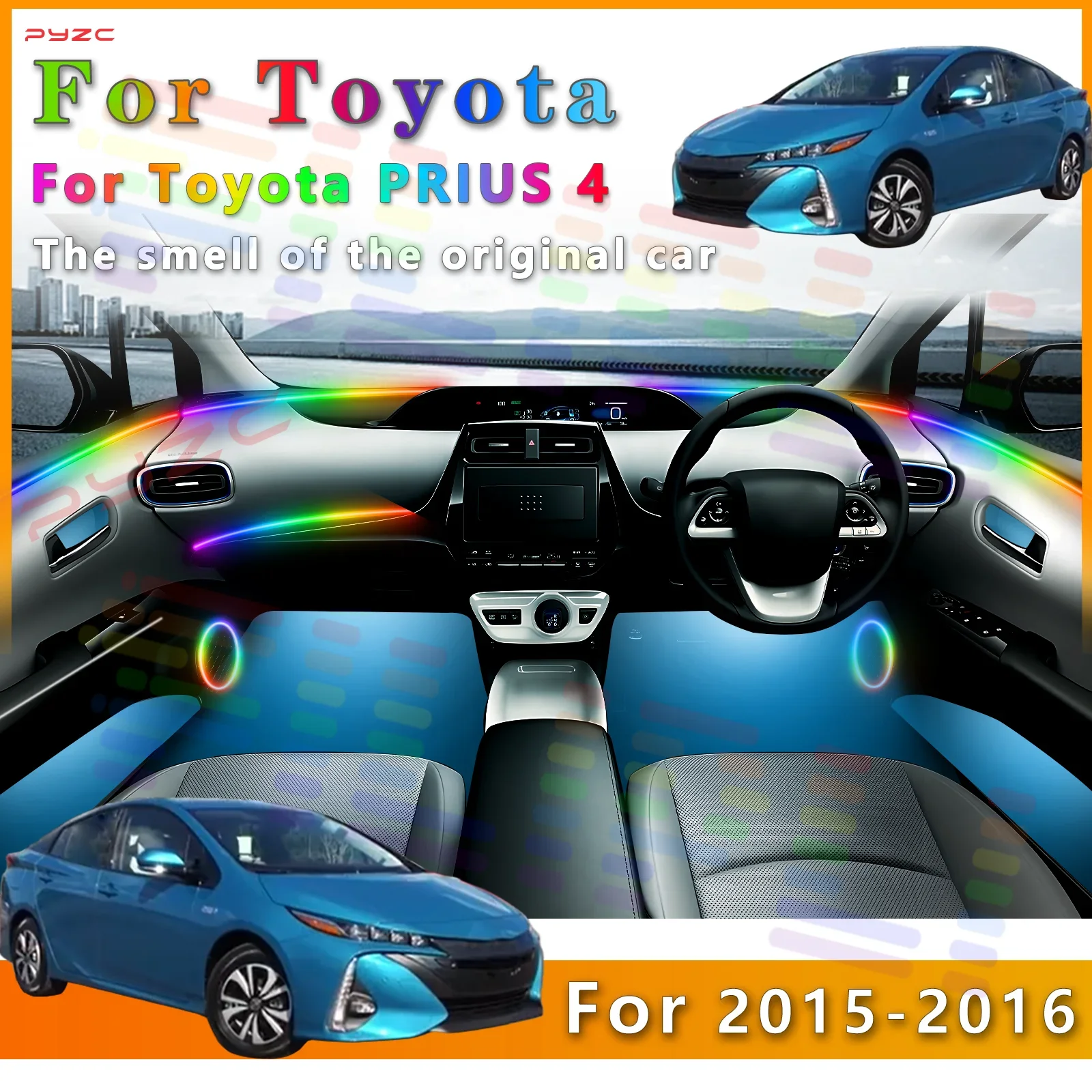 For Toyota Prius 4 2015-2016 Interior LED Strip with RGB Symphony Multiple Function Modes and 64 Colors
For Toyota Prius 4 2015-2016 Interior LED Strip with RGB Symphony Multiple Function Modes and 64 Colors