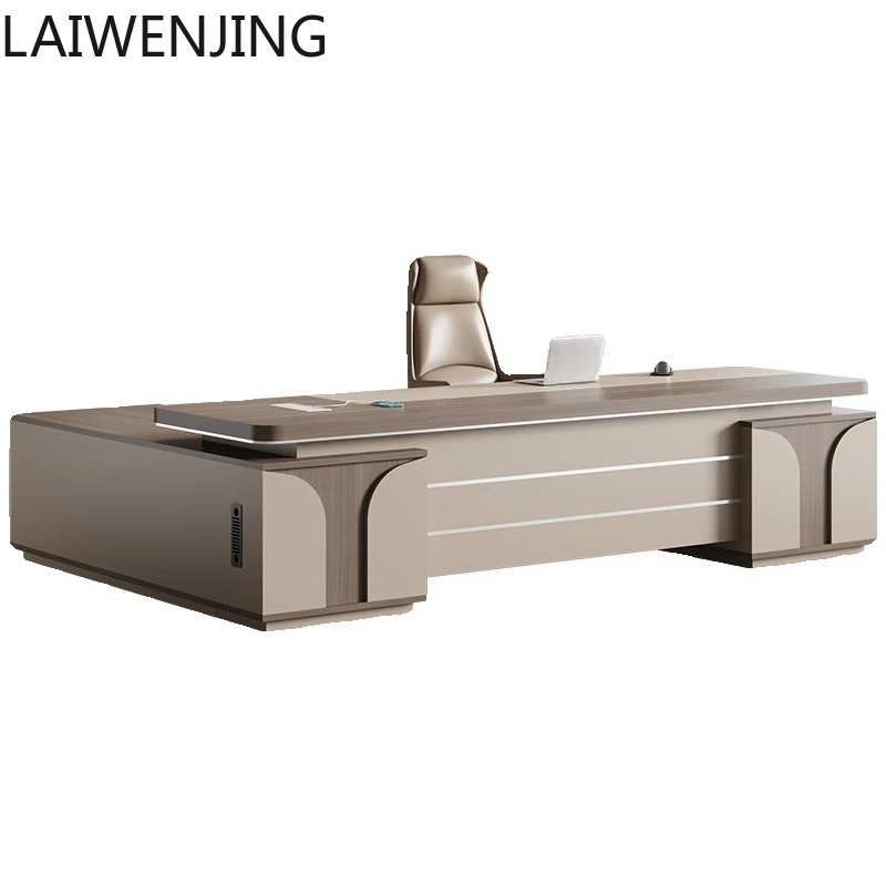 HLZ boss desk light luxury high sense young president large class desk simple modern table and chair combination 
HLZ boss desk light luxury high sense young president large class desk simple modern table and chair combination