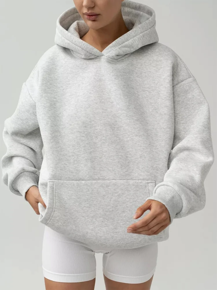 Casual Versatile Oversized Hoodie Women's Solid Color Long Sleeve Kangaroo Pocket Loose Sweatshirt 2026 Ladies Daily Streetwears
Casual Versatile Oversized Hoodie Women's Solid Color Long Sleeve Kangaroo Pocket Loose Sweatshirt 2026 Ladies Daily Streetwears