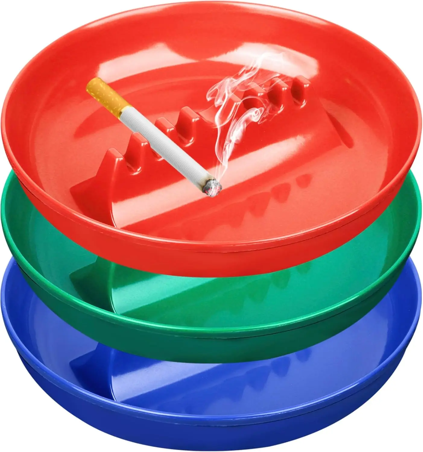 3-Piece Large Plastic Ashtray Set, 7-Inch Round, Indoor/Outdoor Use, Assorted Colors (Green, Red, Blue)
3-Piece Large Plastic Ashtray Set, 7-Inch Round, Indoor/Outdoor Use, Assorted Colors (Green, Red, Blue)