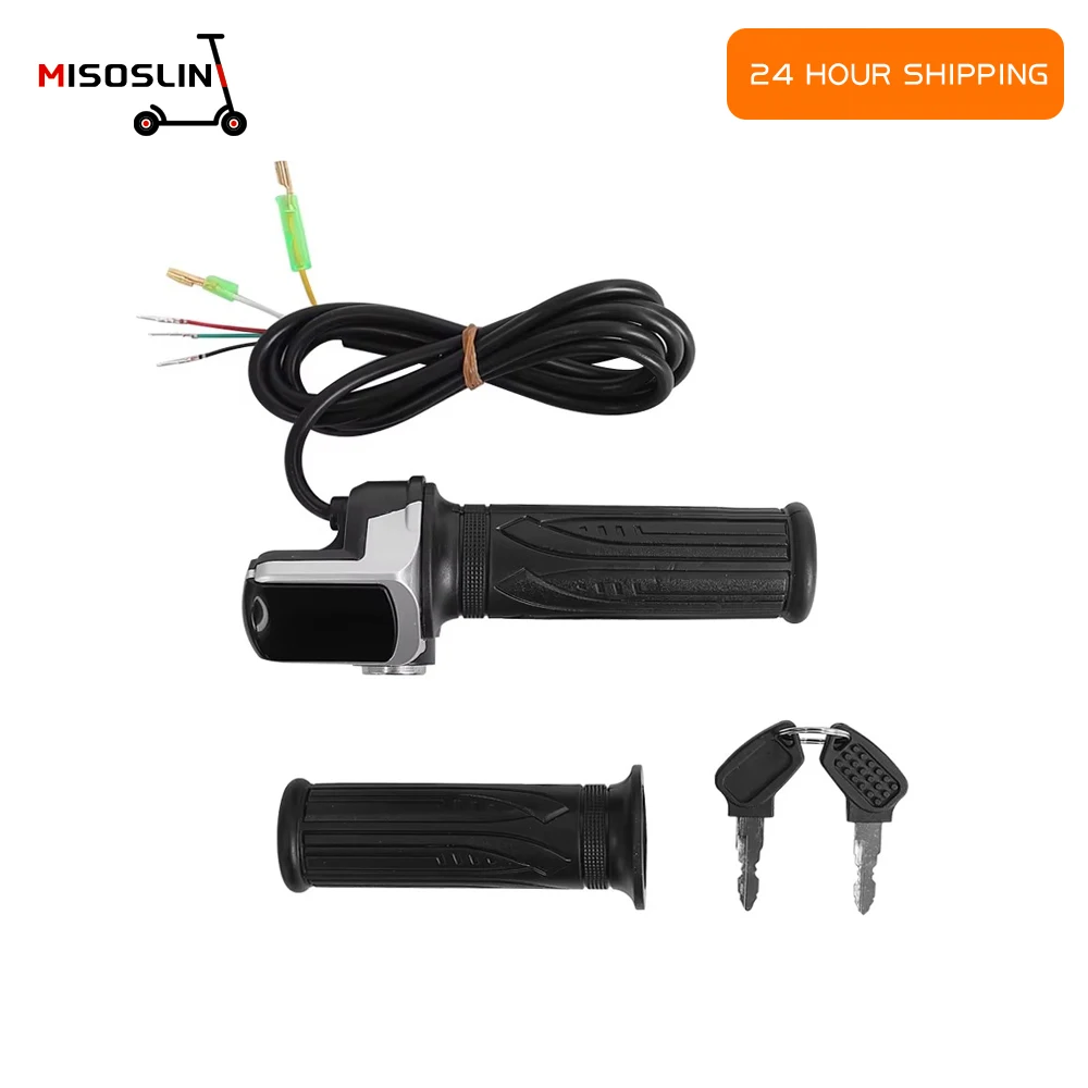 Durable Electric Bike Twist Throttle Grip with LCD Battery Display for 24/36/48/60V Electric Scooter Throttle Handlebar with Key
Durable Electric Bike Twist Throttle Grip with LCD Battery Display for 24/36/48/60V Electric Scooter Throttle Handlebar with Key