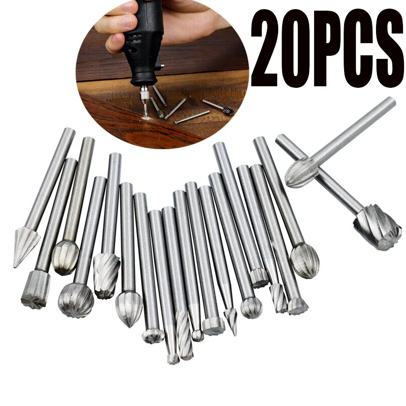 20pcs High Speed Steel Woodworking Rotary File Woodworking Milling Cutter Wood Carving High Speed Steel Milling Cutter
20pcs High Speed Steel Woodworking Rotary File Woodworking Milling Cutter Wood Carving High Speed Steel Milling Cutter
