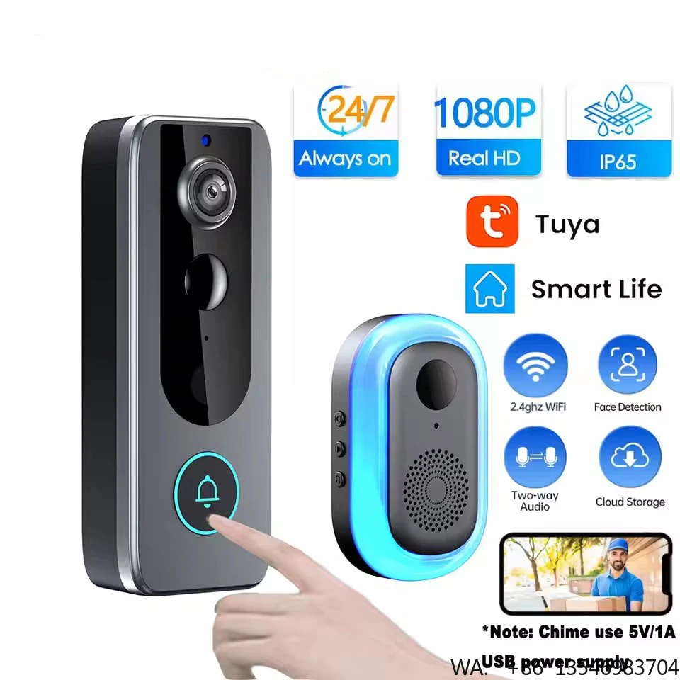 Tuya Wireless Doorbell Camera Bundle with Wi-Fi 1080P HD Outdoor Security Intercom App Control & 4000mAh Battery
Tuya Wireless Doorbell Camera Bundle with Wi-Fi 1080P HD Outdoor Security Intercom App Control & 4000mAh Battery