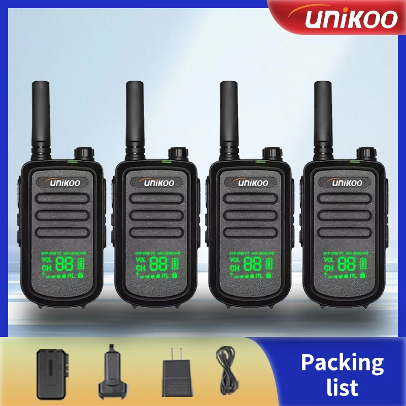 4 PCS UNIKOO UK253 Mini Walkie Talkie Wireless Set Type C Charging Long Range Communication Set Two Way Radios for Outdoors
4 PCS UNIKOO UK253 Mini Walkie Talkie Wireless Set Type C Charging Long Range Communication Set Two Way Radios for Outdoors