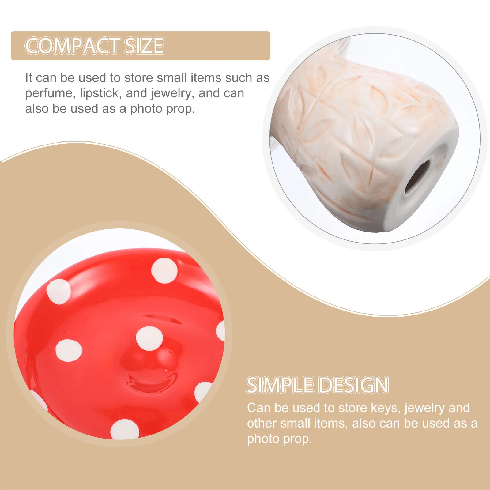 Stylish Mushroom Ceramic Jewelry Tray Decorative Ring Dish Multipurpose Trinket Storage Plate for Bedroom Bathroom
Stylish Mushroom Ceramic Jewelry Tray Decorative Ring Dish Multipurpose Trinket Storage Plate for Bedroom Bathroom