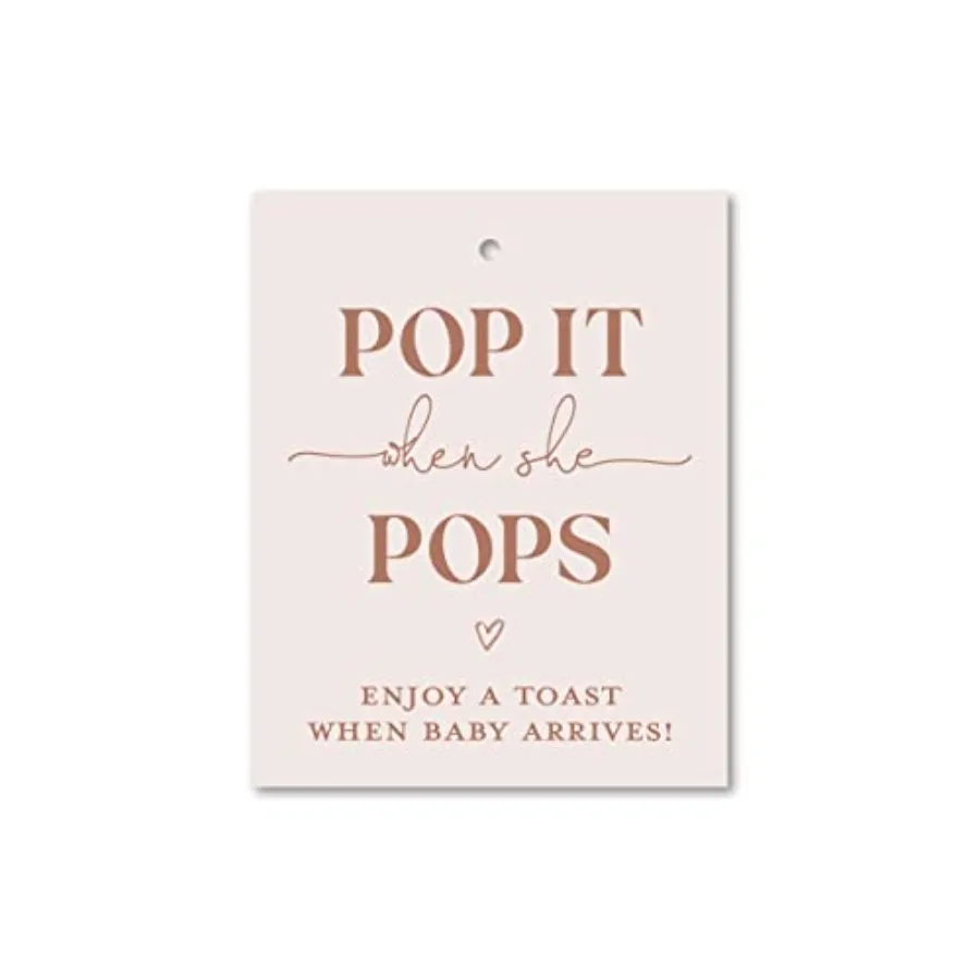 Pop It When She Pops Baby Shower Mini Champagne Favor Tags 2"" x 2.5"" - 24 Count (Rust on Pink)
Pop It When She Pops Baby Shower Mini Champagne Favor Tags 2"" x 2.5"" - 24 Count (Rust on Pink)
