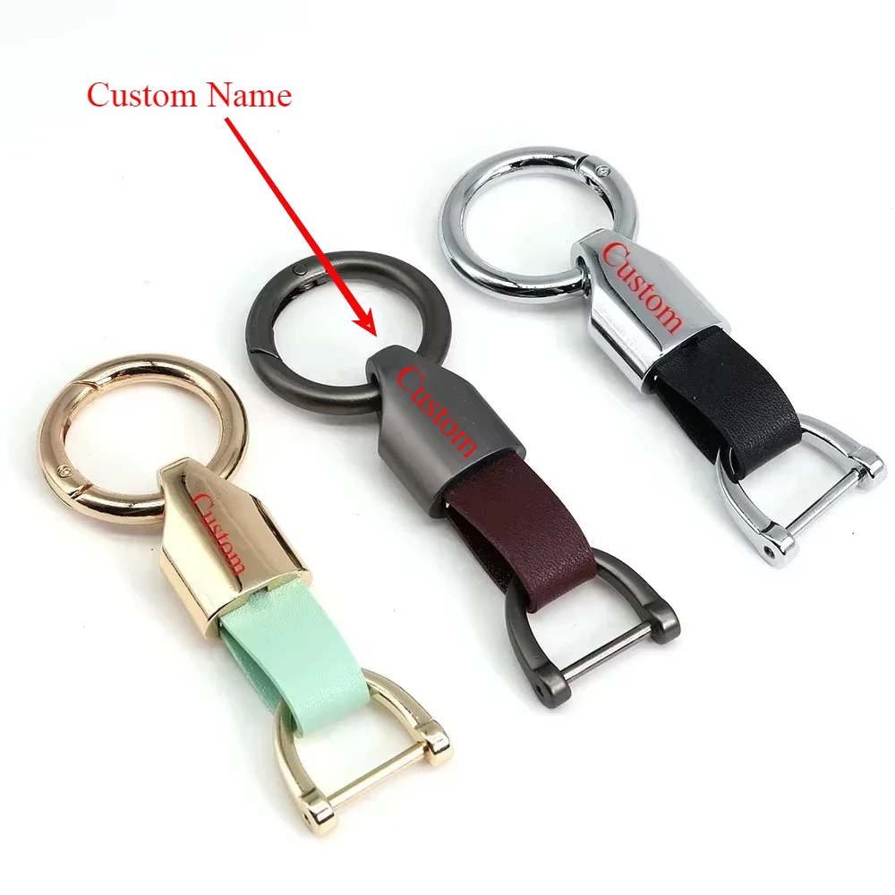 New Fashion Personalized Custom Logo Name Men Women Key Chain Metal Waist Hanging KeyChain Leather Keyring Buckle Ring Gift
New Fashion Personalized Custom Logo Name Men Women Key Chain Metal Waist Hanging KeyChain Leather Keyring Buckle Ring Gift