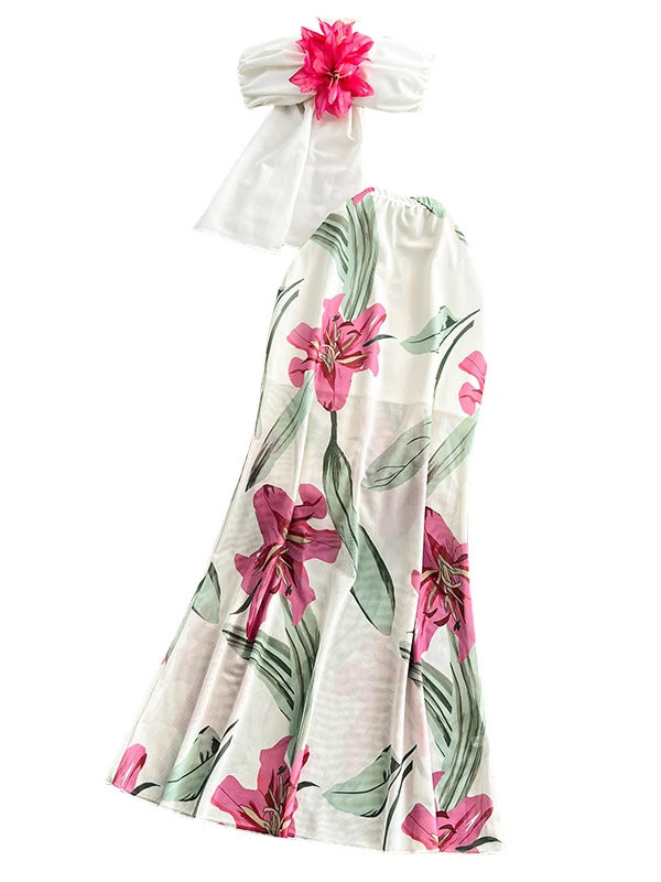 Beach Vaion Sle ter Top Vest Top High Waist Slimming Skirt Two Piece Set Floral 3D Design Faionable Women's Ensemble
Beach Vaion Sle ter Top Vest Top High Waist Slimming Skirt Two Piece Set Floral 3D Design Faionable Women's Ensemble