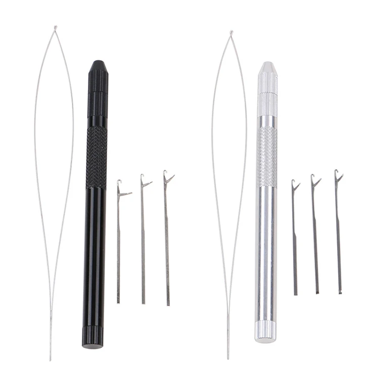 (1 Loop+3 Needles) 5 Sets/lot Loop Threader Pulling Needle Used With Hair Extension Pliers Micro Beads Tools Hook Needle Silver
(1 Loop+3 Needles) 5 Sets/lot Loop Threader Pulling Needle Used With Hair Extension Pliers Micro Beads Tools Hook Needle Silver