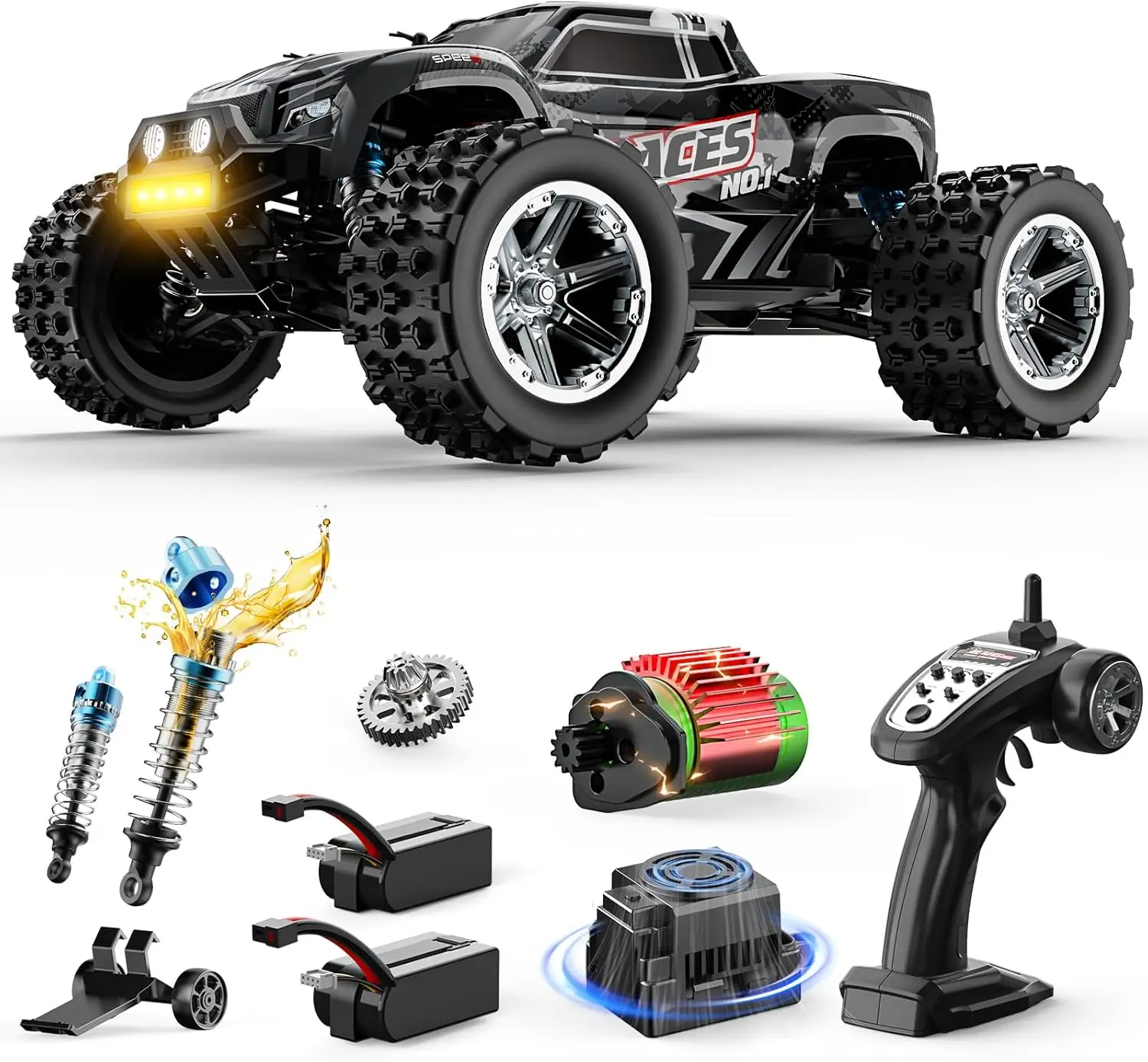 DEERC 8618 1/16 Fast Brushless RC Cars for Adults, Max 56mph, 2 3S Lipo Batteries Electric Off-Road Waterproof RC Truck,4X4 High
DEERC 8618 1/16 Fast Brushless RC Cars for Adults, Max 56mph, 2 3S Lipo Batteries Electric Off-Road Waterproof RC Truck,4X4 High