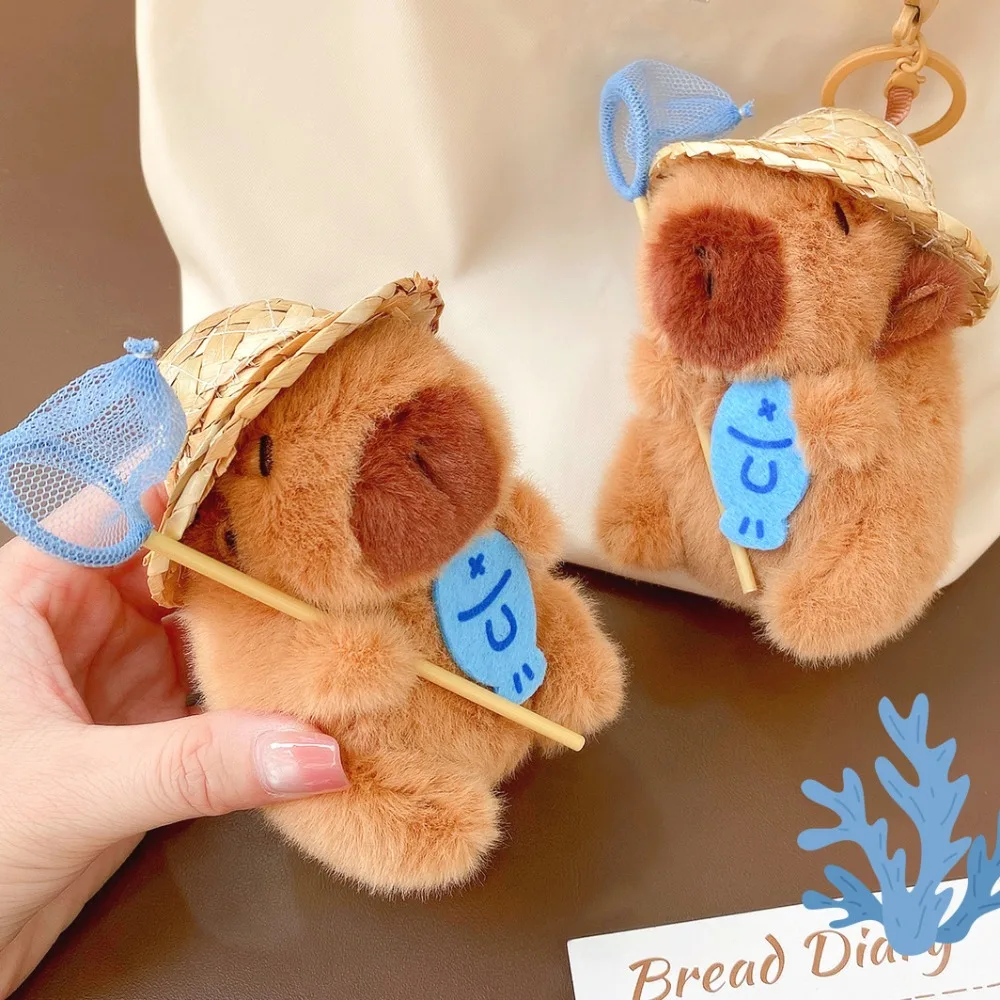 Catch Fish Plush Capybara Bag Pendant Fishing Net Funny Plush Capybara Key Ring Stuffed Doll PP Cotton Cartoon Animal Keychain 
Catch Fish Plush Capybara Bag Pendant Fishing Net Funny Plush Capybara Key Ring Stuffed Doll PP Cotton Cartoon Animal Keychain