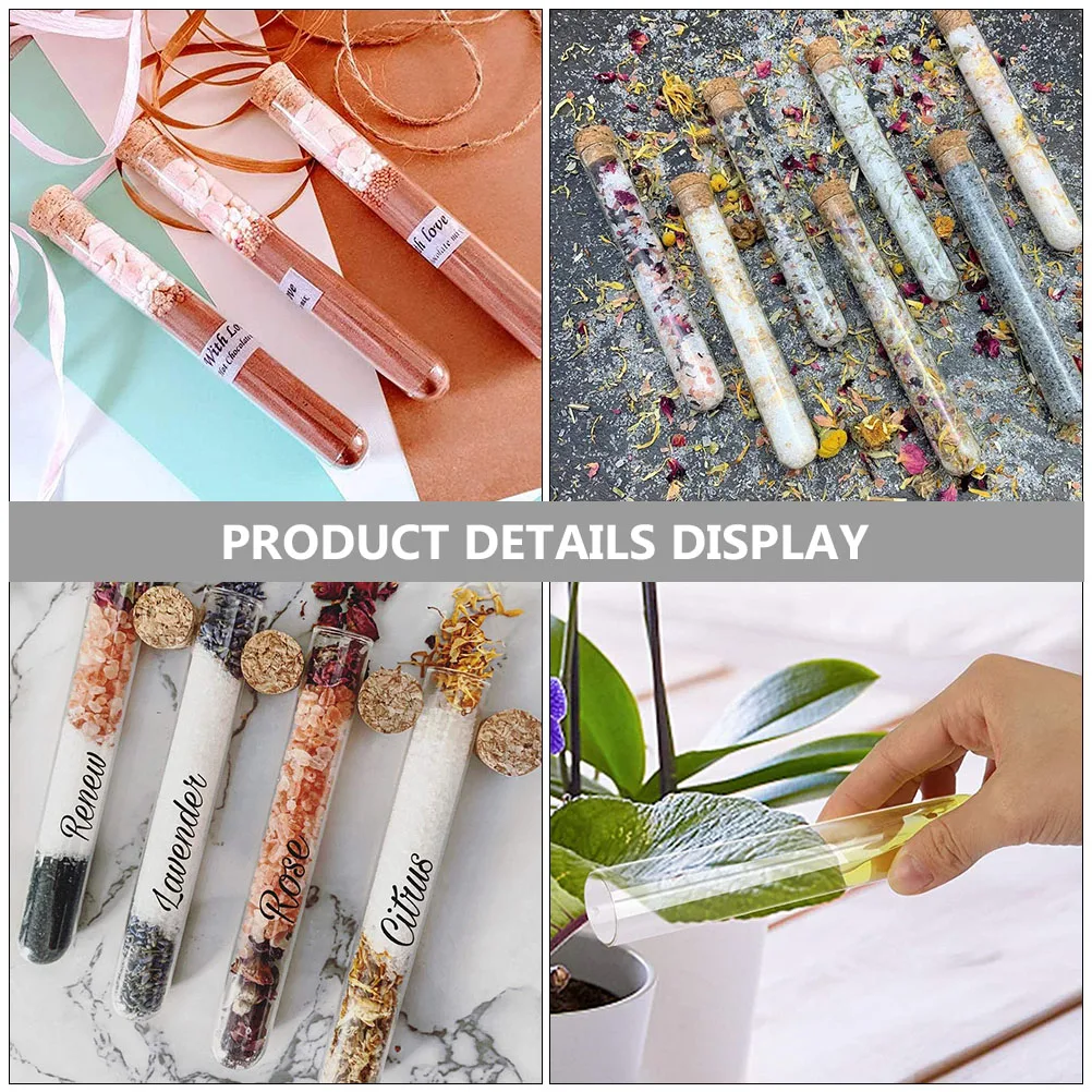 24pcs Clear Plastic Test Tubes Cork Stoppers for Science Lab Storage Dried Flowers Crafts Jewelry Projects Petri Dish
24pcs Clear Plastic Test Tubes Cork Stoppers for Science Lab Storage Dried Flowers Crafts Jewelry Projects Petri Dish
