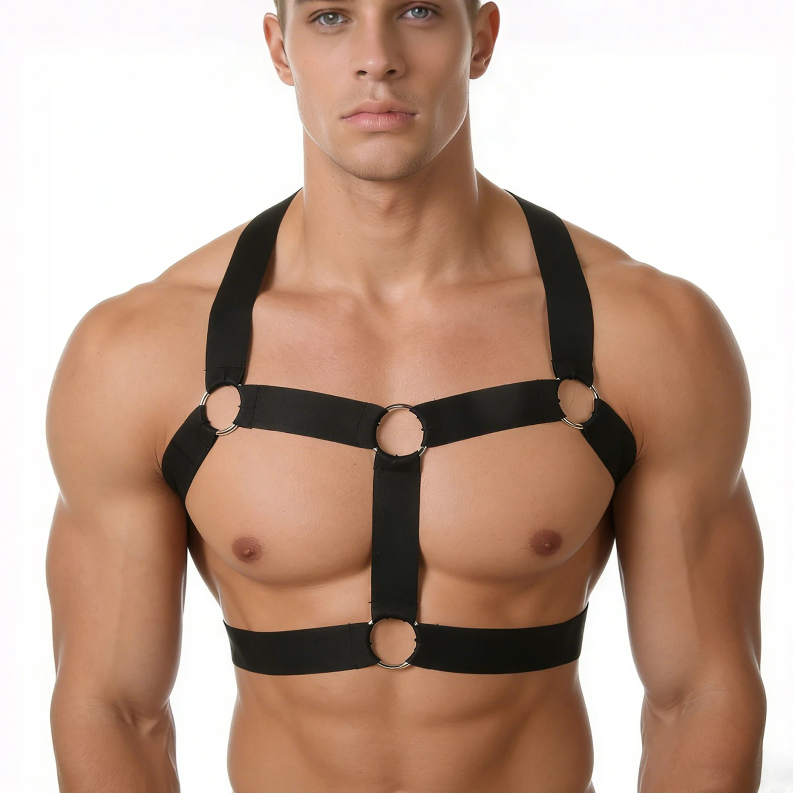 Shoulder Strap Sexy Costume Harness Man Bondage Chest Erotic Lingerie Men Metal Ring Hollow Out Elastic Belt Tops Hombre
Shoulder Strap Sexy Costume Harness Man Bondage Chest Erotic Lingerie Men Metal Ring Hollow Out Elastic Belt Tops Hombre