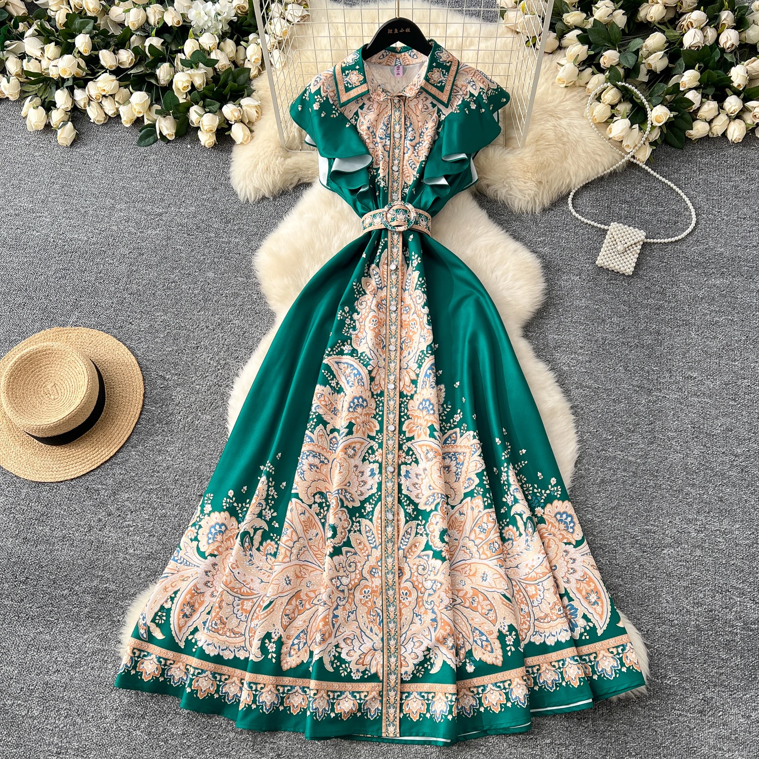 Chic slim Single Breasted Elegant sashes print Vintage Dress Elegant High Street Korean evening dress
Chic slim Single Breasted Elegant sashes print Vintage Dress Elegant High Street Korean evening dress
