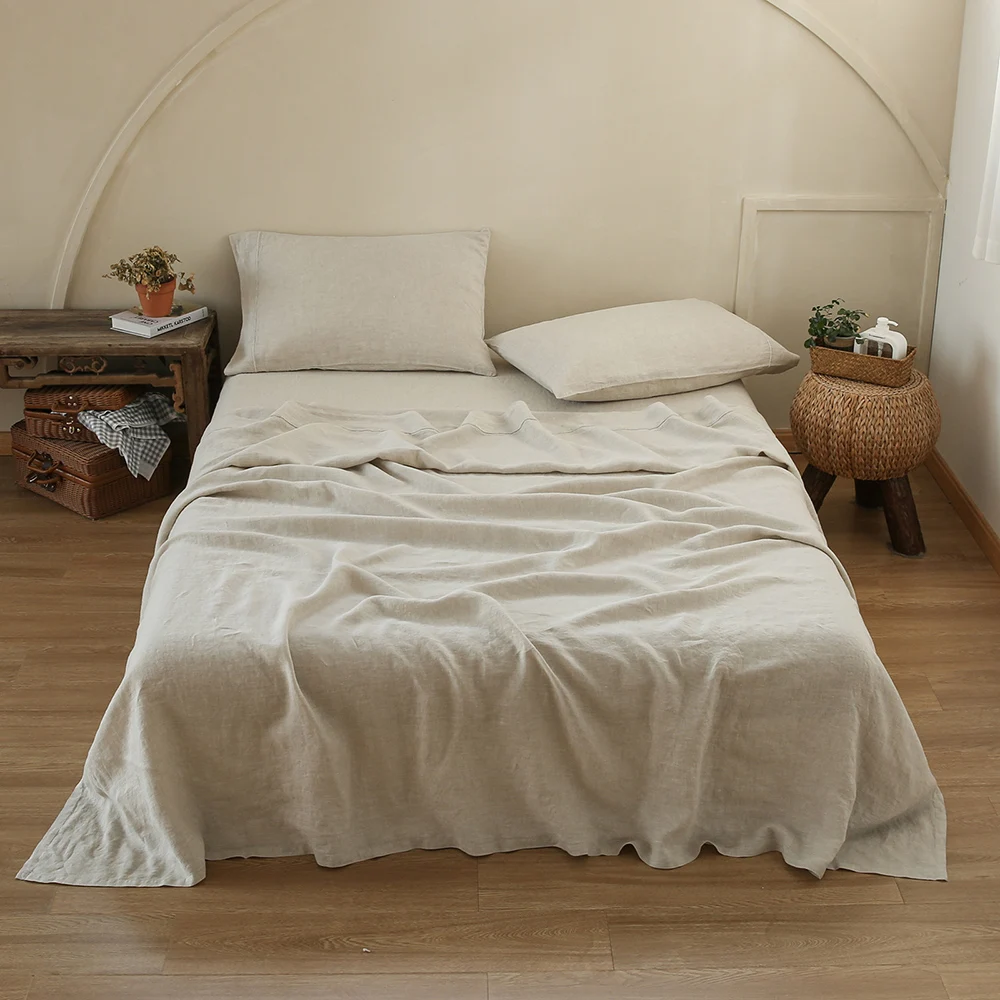 Simple&Opulence 100% Linen Sheet Set 4 Pcs Natural Flax Embroidery Breathable Flax Soft Breathable Farmhouse Bed Sheets
Simple&Opulence 100% Linen Sheet Set 4 Pcs Natural Flax Embroidery Breathable Flax Soft Breathable Farmhouse Bed Sheets