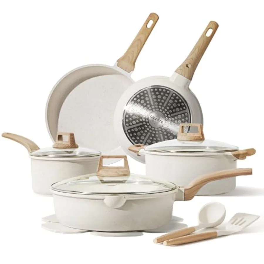 14 Pcs Pots and Pans Set Nonstick, Cookware Set Kitchen Cooking Set with Utensil and Pan Protectors
14 Pcs Pots and Pans Set Nonstick, Cookware Set Kitchen Cooking Set with Utensil and Pan Protectors