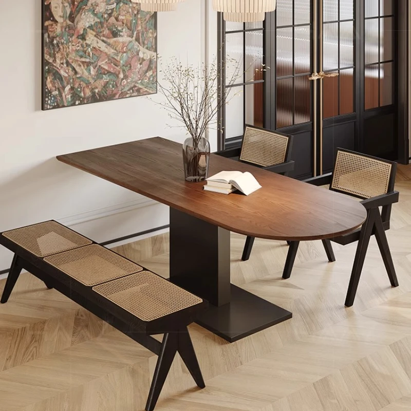 French Retro Style Solid Wood Arc Dining Table Cream Texture Household Rectangular Table Beau Et Durable Dining Room Furniture
French Retro Style Solid Wood Arc Dining Table Cream Texture Household Rectangular Table Beau Et Durable Dining Room Furniture