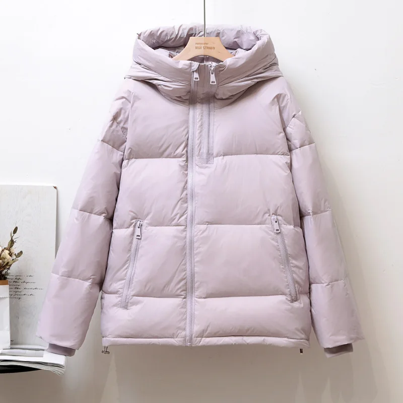 Fashion Women Hooded Down Jackets 2022 Chic Casual Solid White Duck Down Coat Korean Loose Thick Warm Outerwear
Fashion Women Hooded Down Jackets 2022 Chic Casual Solid White Duck Down Coat Korean Loose Thick Warm Outerwear
