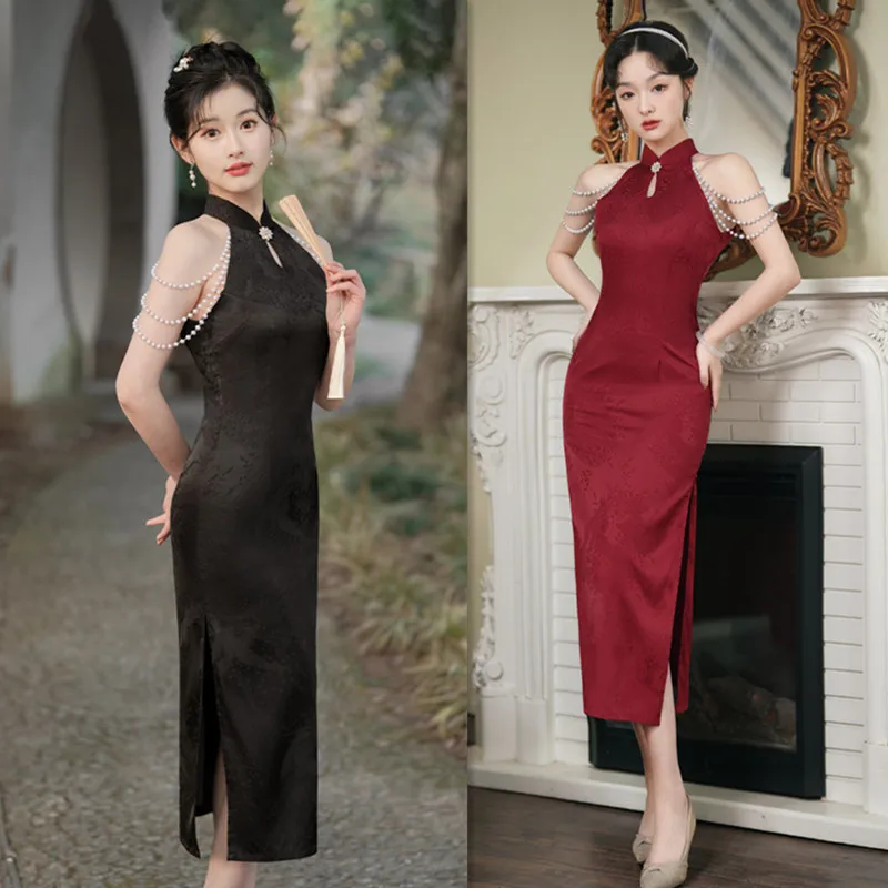 Fashion Improvement New Chinese Style Young Girl Cheongsam Qi Pao Spring and Summer Halter Off-the-Shoulder Dress
Fashion Improvement New Chinese Style Young Girl Cheongsam Qi Pao Spring and Summer Halter Off-the-Shoulder Dress