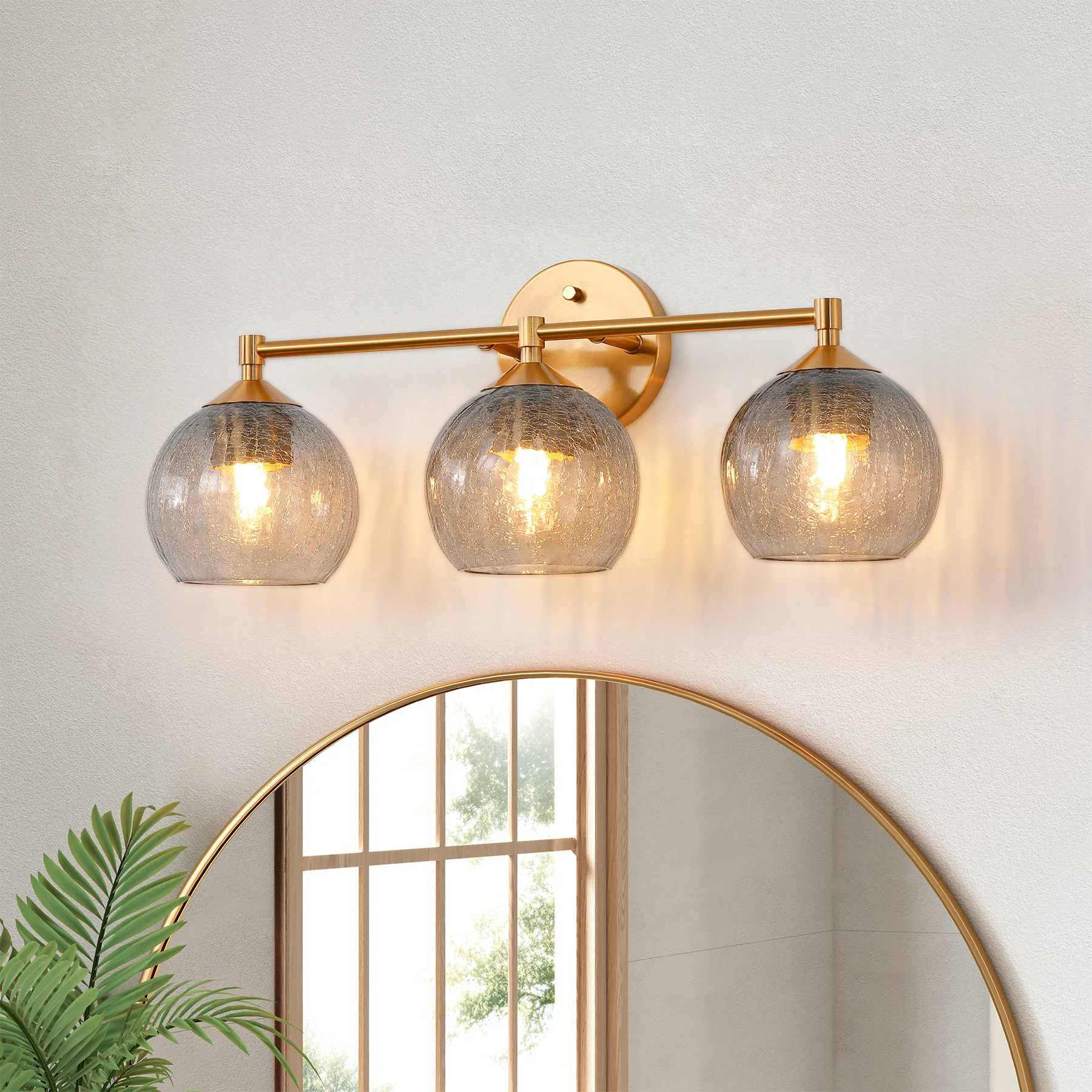 Tribesigns 3-Light Bathroom Light Fixtures, Modern Vanity Light with Grey Glass Shade, Bathroom Wall Sconce for Mirror
Tribesigns 3-Light Bathroom Light Fixtures, Modern Vanity Light with Grey Glass Shade, Bathroom Wall Sconce for Mirror