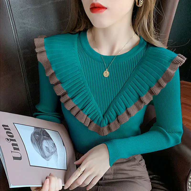 Long Sleeve Pullovers Solid Color Sweaters O-neck Casual Slim Fashion Patchwork Temperament Autumn Winter Thin Women Clothing
Long Sleeve Pullovers Solid Color Sweaters O-neck Casual Slim Fashion Patchwork Temperament Autumn Winter Thin Women Clothing